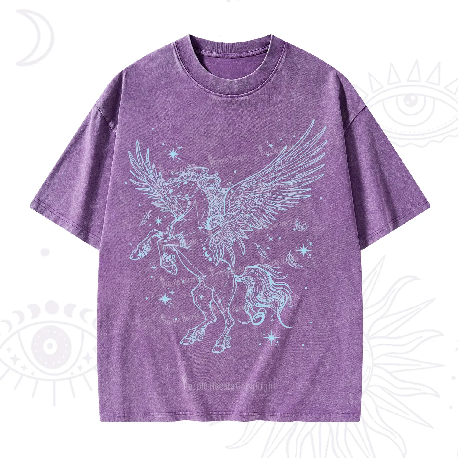 Purplehecate Celestial Pegasus Washed T-Shirt