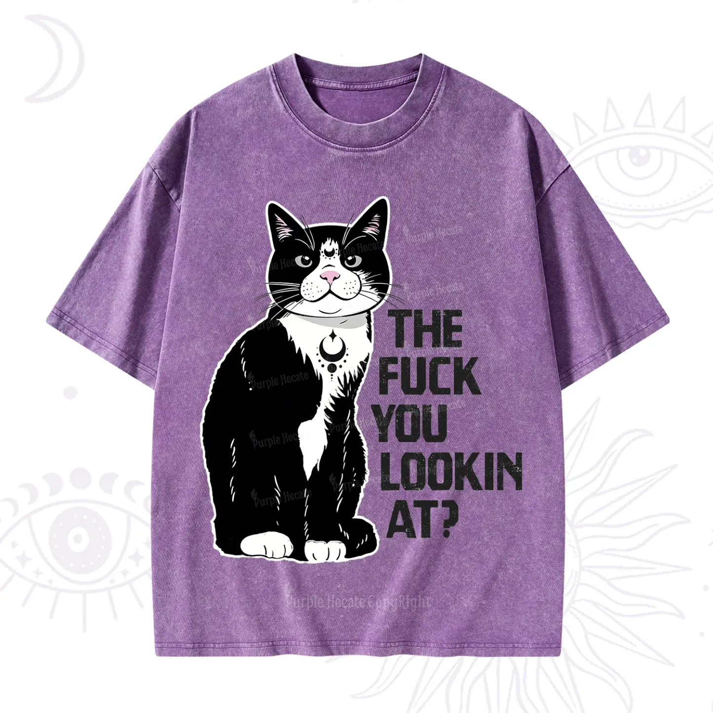 Purplehecate The Fuck You Lookin At Washed T-Shirt