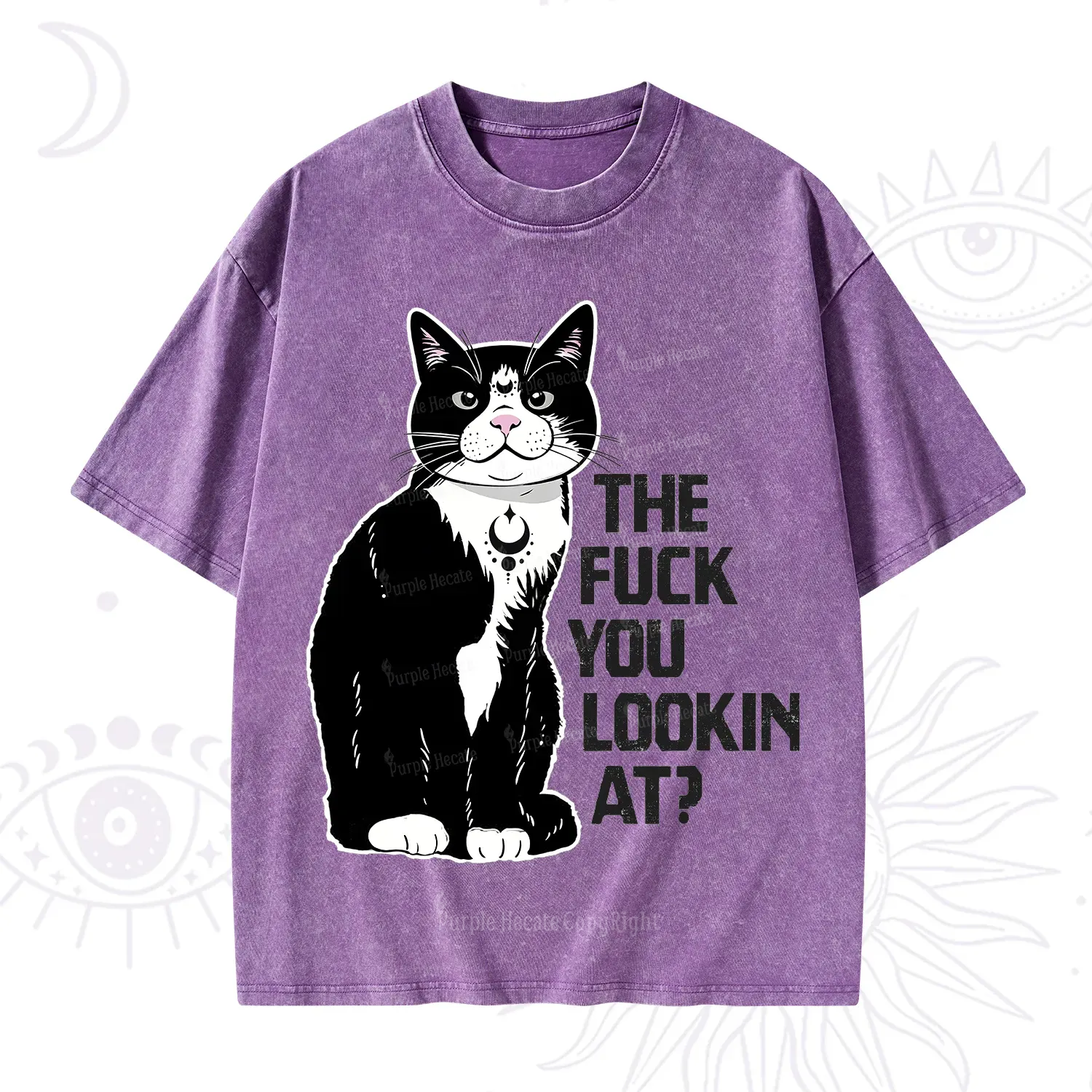 Purplehecate The Fuck You Lookin At Washed T-Shirt