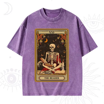 Purplehecate The Reader Tarot Card Washed T-Shirt