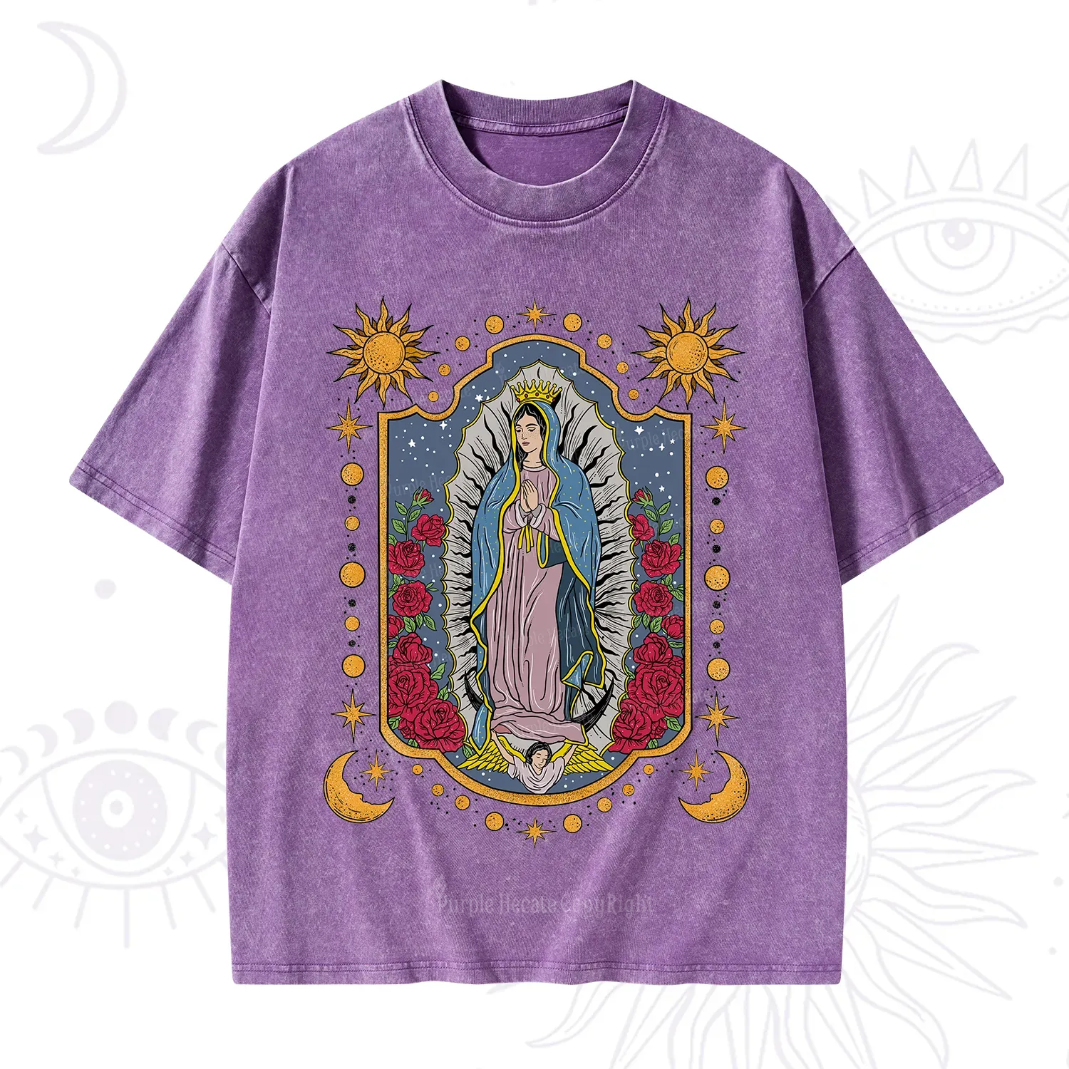 Purplehecate Our Lady of Guadalupe Washed T-Shirt