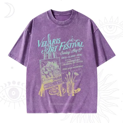 Purplehecate Starlight Court Art Show Washed T-Shirt