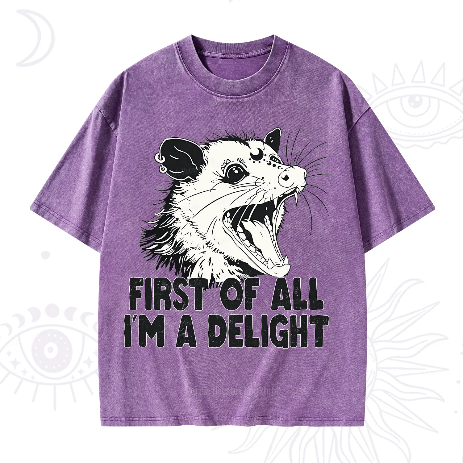 Purplehecate First Of All I'm A Delight Washed T-Shirt