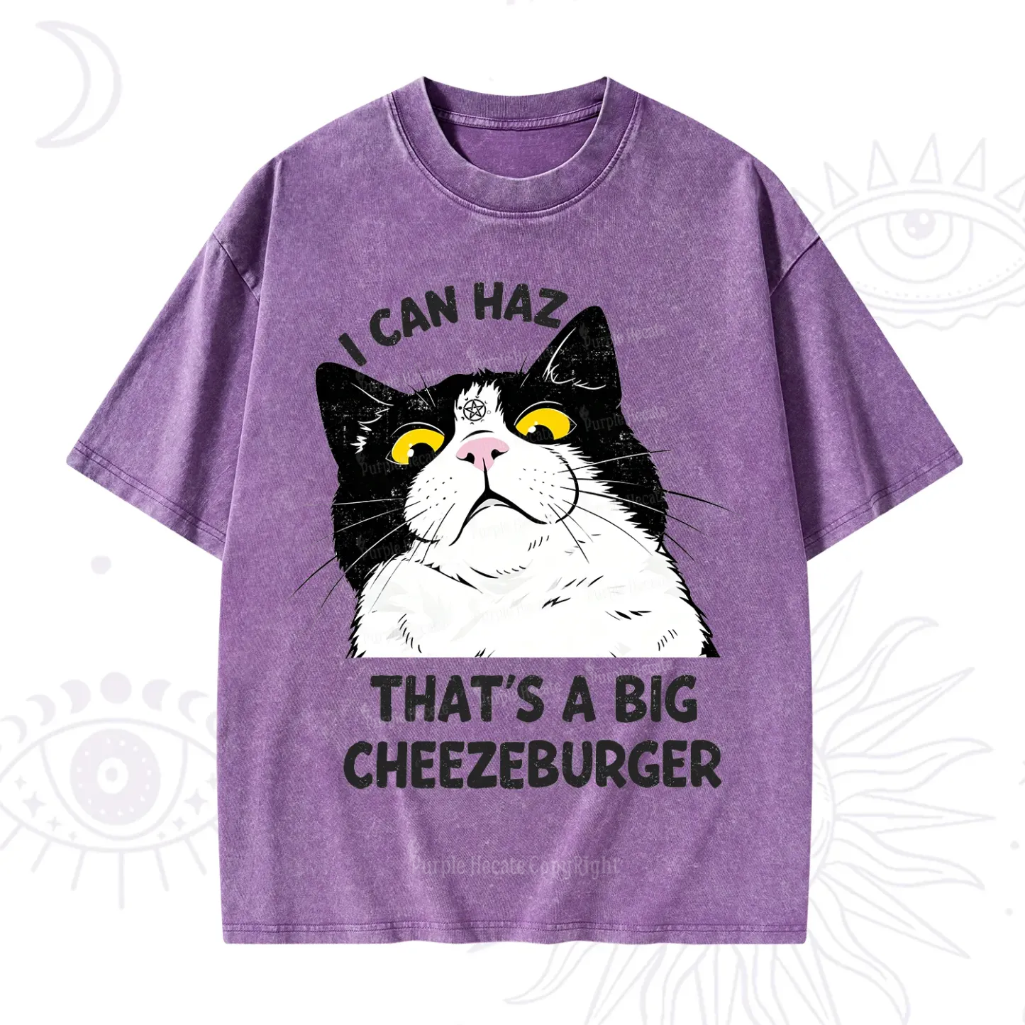 Purplehecate I Can Haz That's A Big Cheezeburger Washed T-Shirt