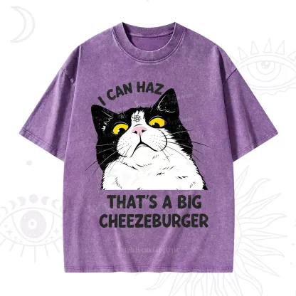 Purplehecate I Can Haz That's A Big Cheezeburger Washed T-Shirt