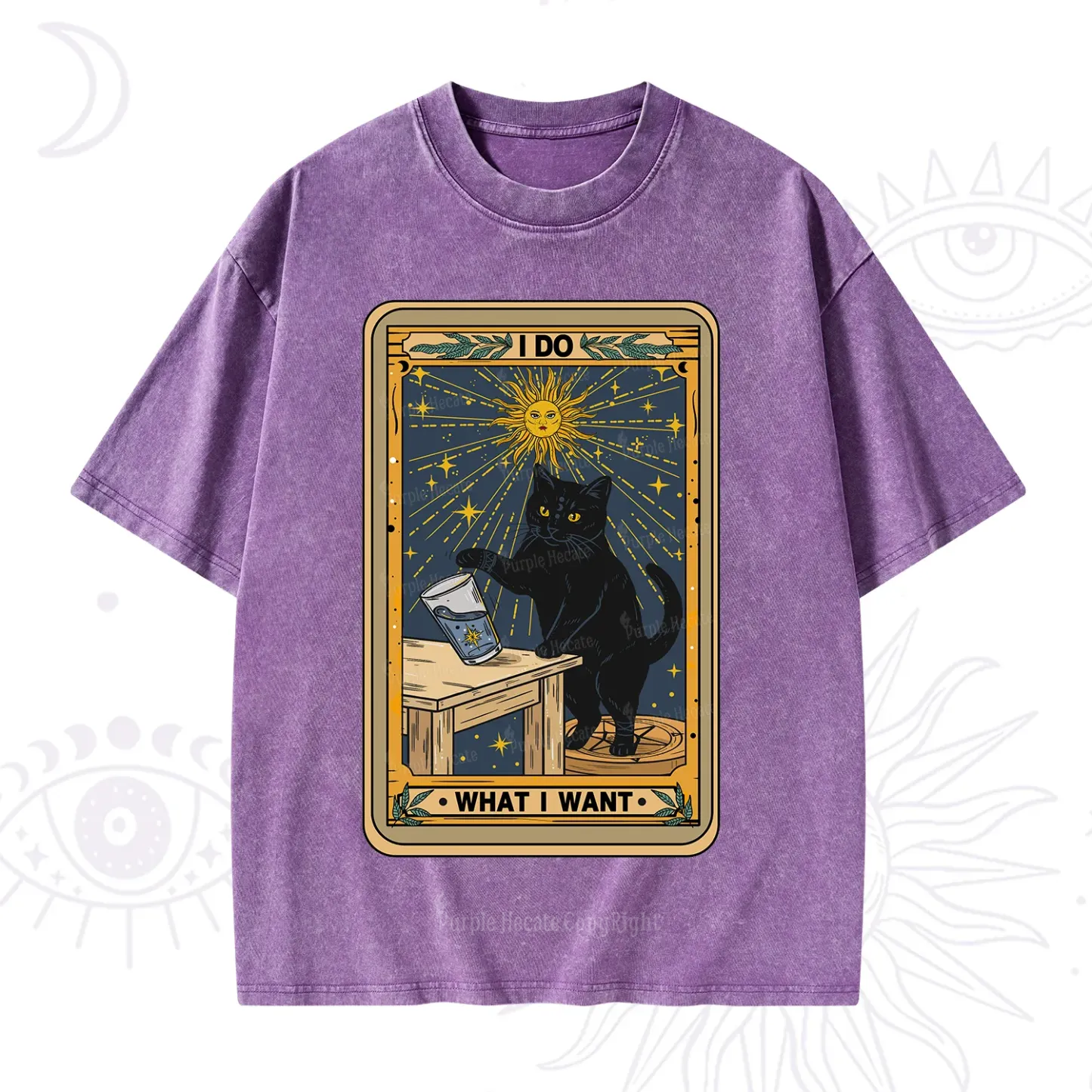 Purplehecate I Do What I Want Cats Washed T-Shirt