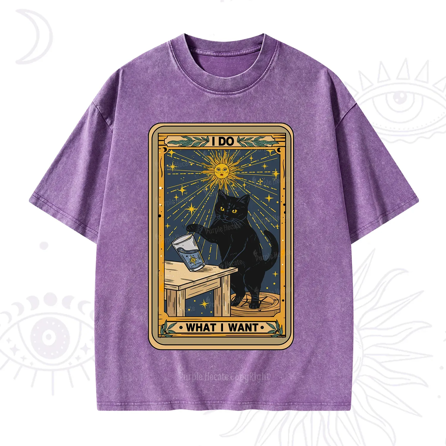 Purplehecate I Do What I Want Cats Washed T-Shirt