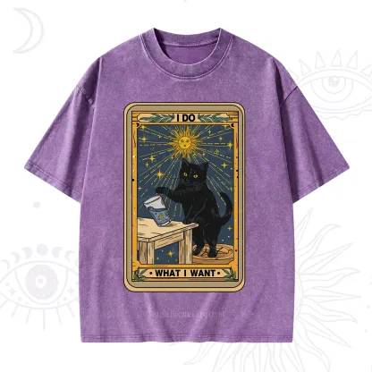 Purplehecate I Do What I Want Cats Washed T-Shirt
