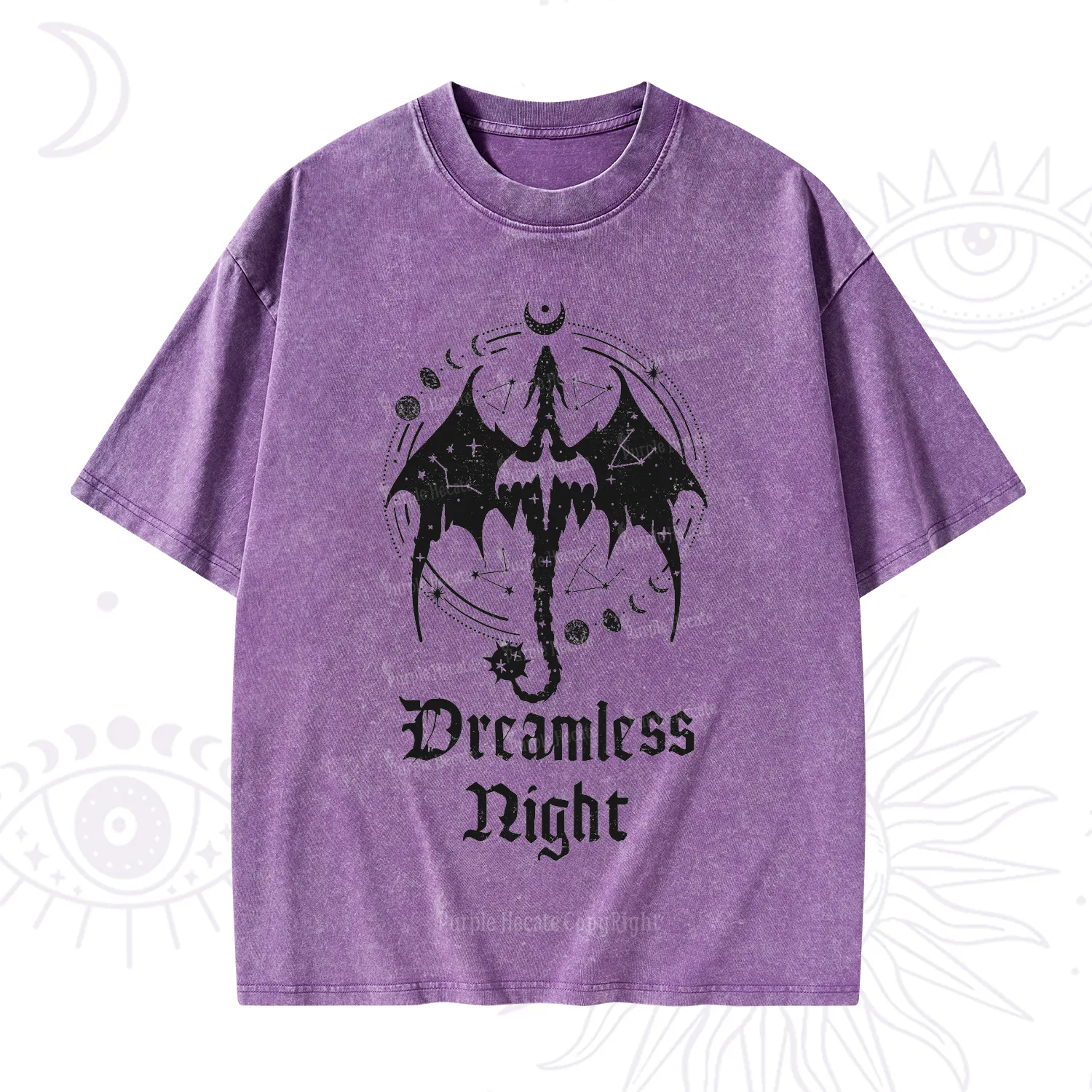 Purplehecate Dreamless Night Dragon Washed T-Shirt