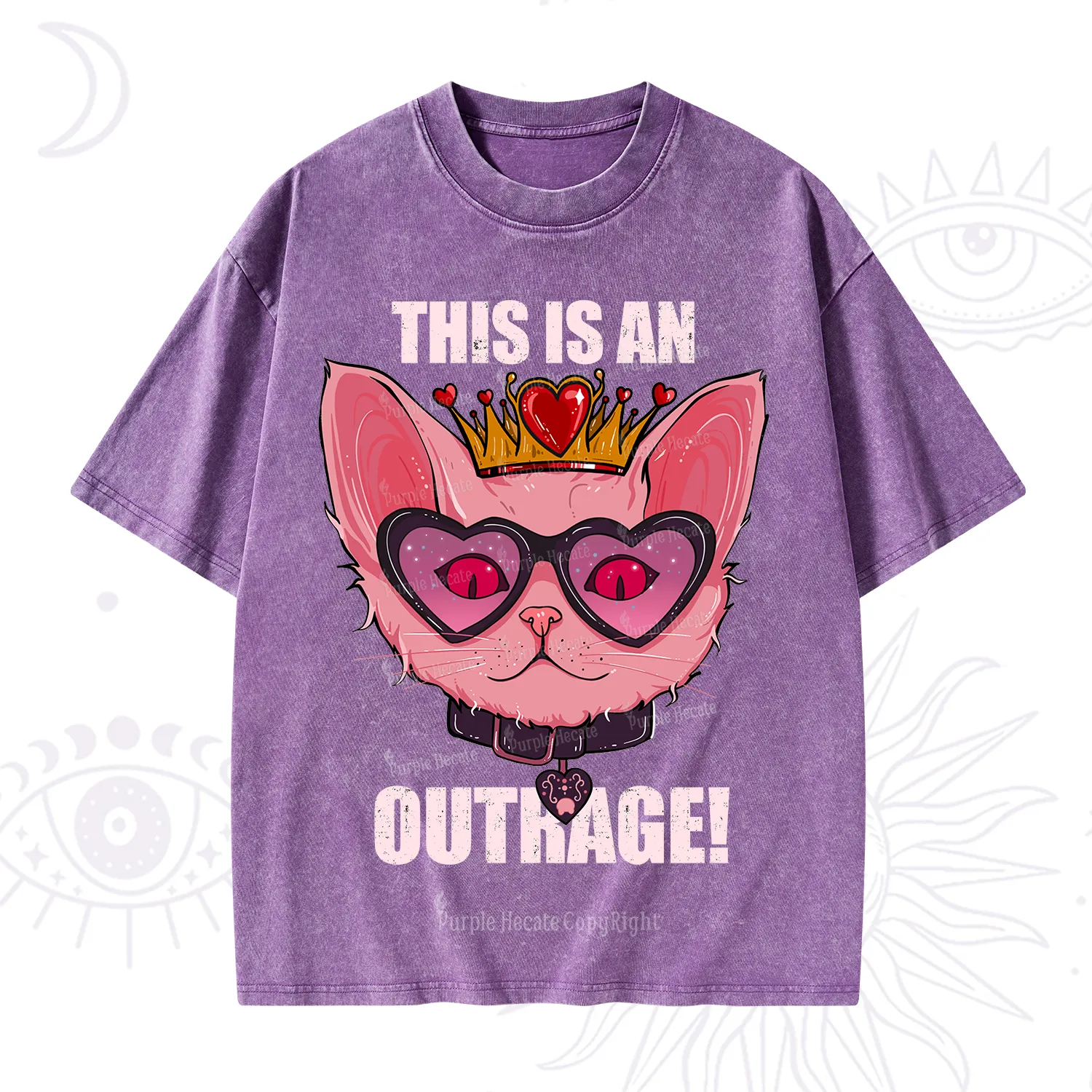 Purplehecate This is an Outrage Washed T-Shirt