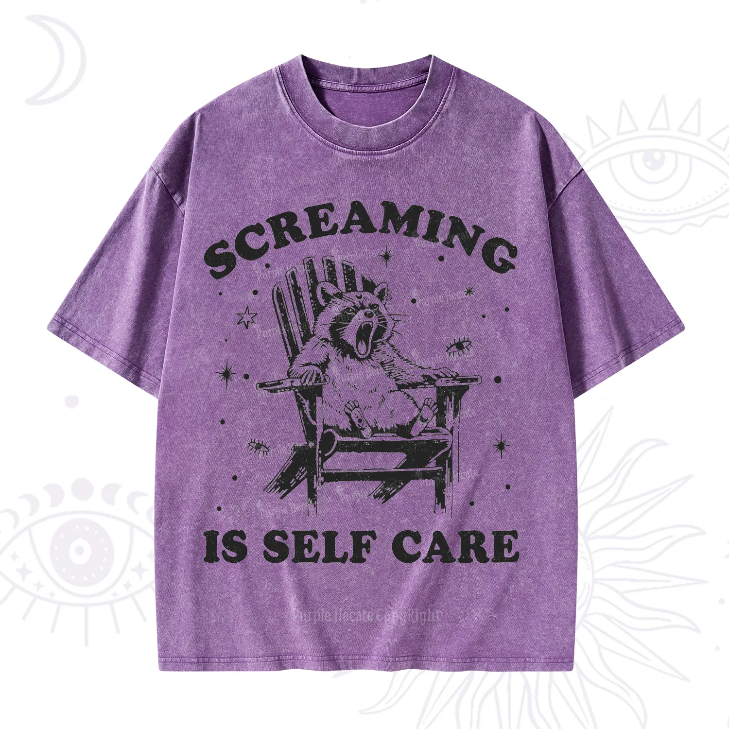 Purplehecate Screaming is Self Care Washed T-Shirt