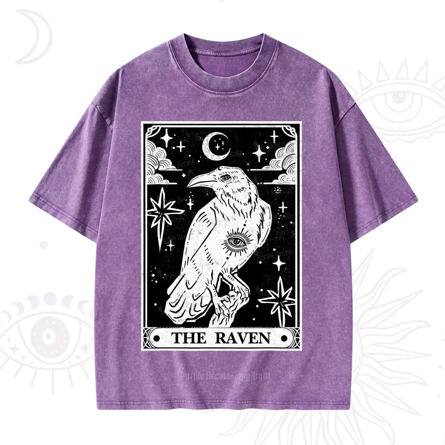 Purplehecate The Raven Tarot Washed T-Shirt