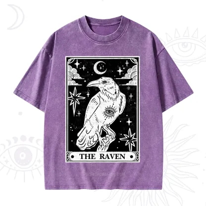 Purplehecate The Raven Tarot Washed T-Shirt
