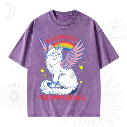Purplehecate Fluffin Meowgical Washed T-Shirt