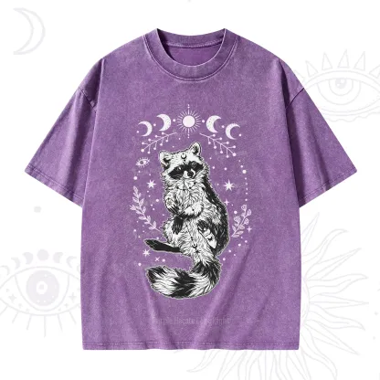 Purplehecate Lunar Magic Raccoon Washed T-Shirt