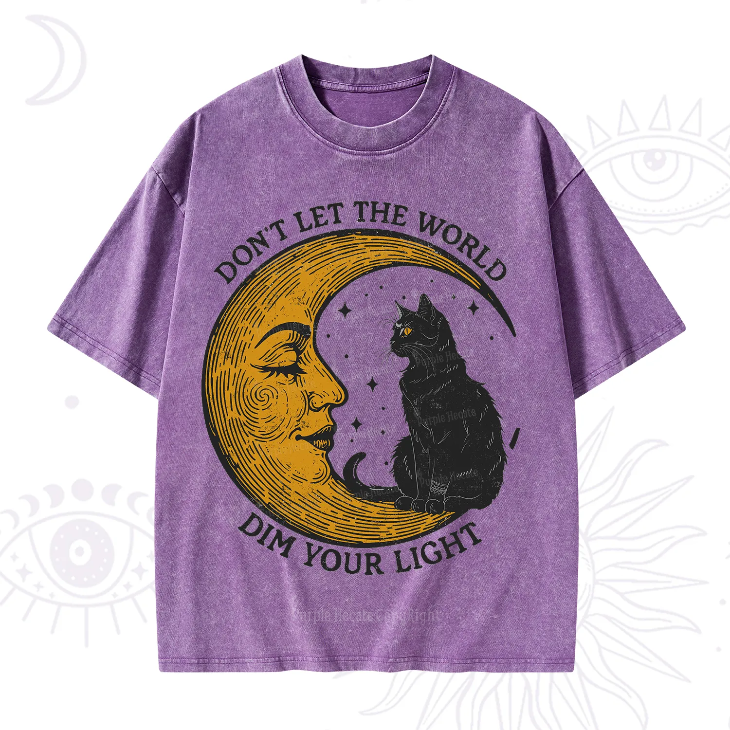 Purplehecate Don't Let The World Dim Your Light Washed T-Shirt