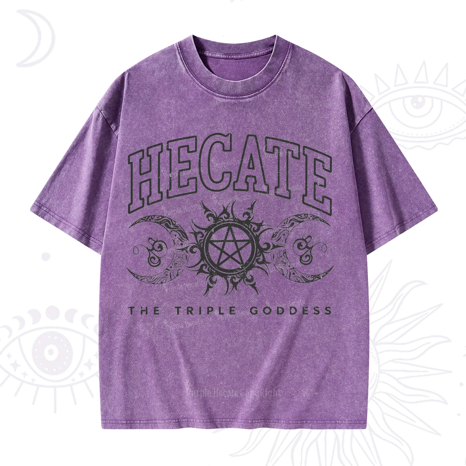 Purplehecate The Triple Goddess Hecate Washed T-Shirt