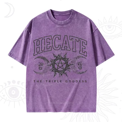 Purplehecate The Triple Goddess Hecate Washed T-Shirt