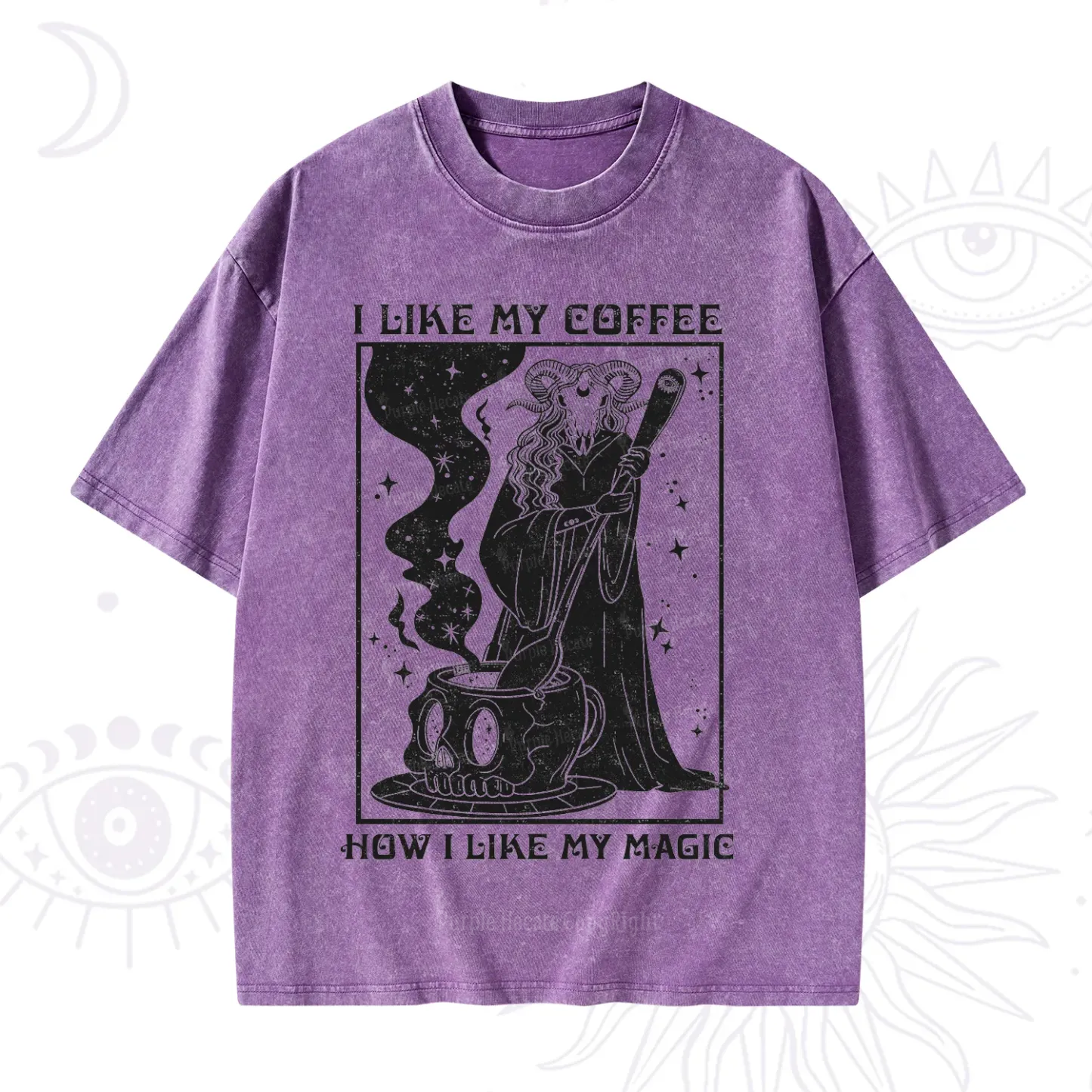 Purplehecate I Like My Coffee How I Like My Magic Washed T-Shirt