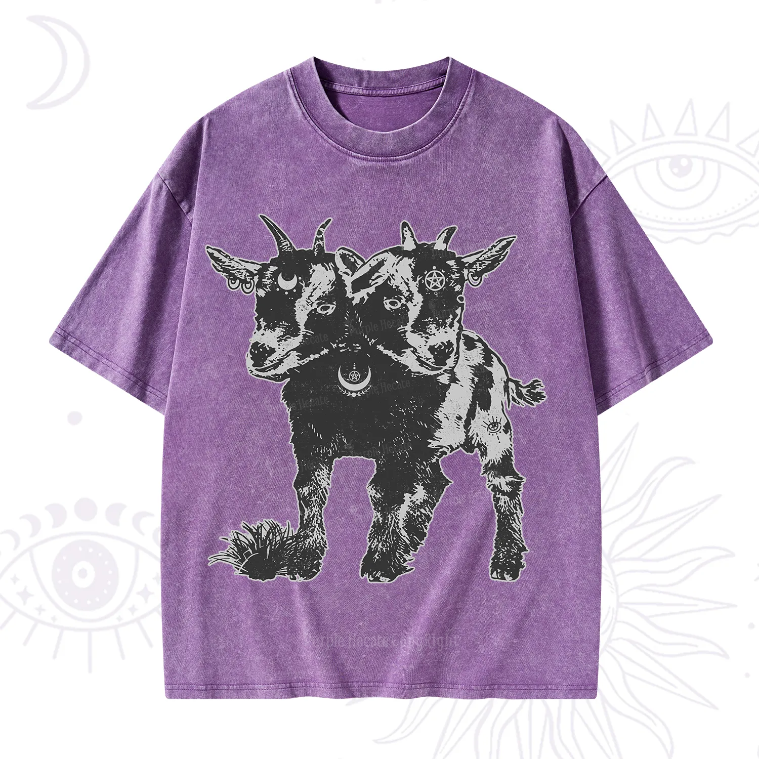Purplehecate Two Headed Goat Washed T-Shirt