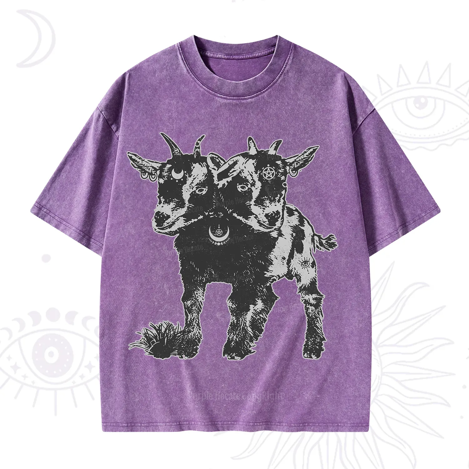 Purplehecate Two Headed Goat Washed T-Shirt