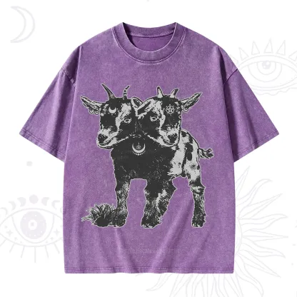 Purplehecate Two Headed Goat Washed T-Shirt