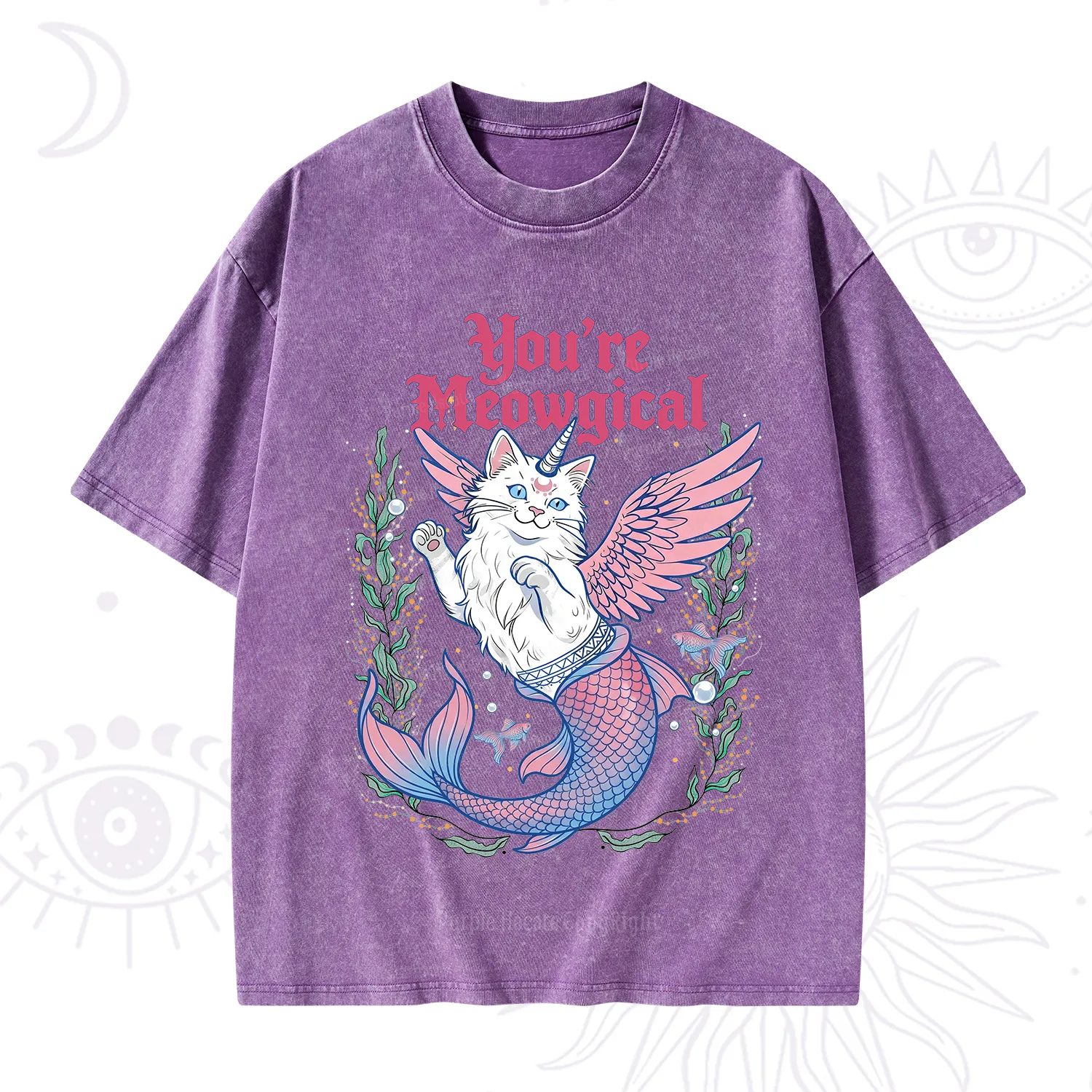 Purplehecate You're Meowgical Washed T-Shirt