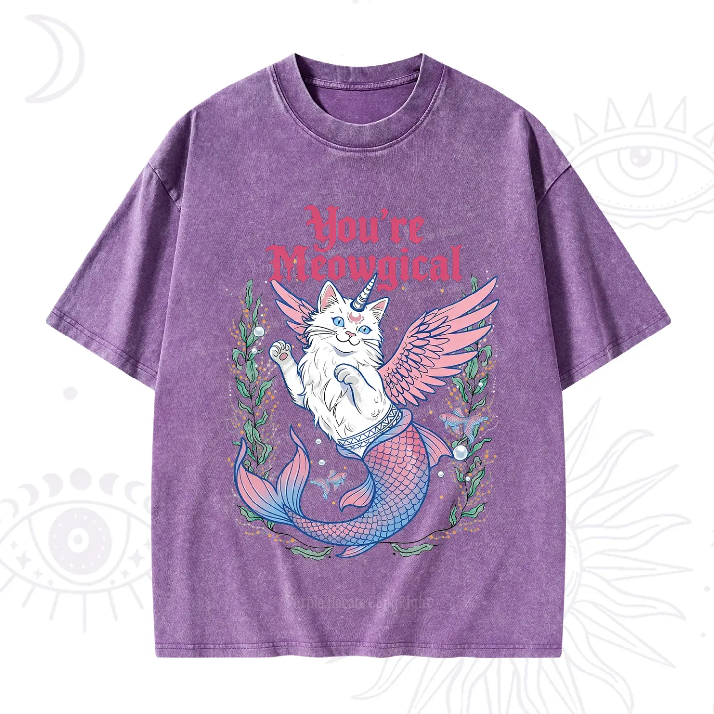 Purplehecate You're Meowgical Washed T-Shirt