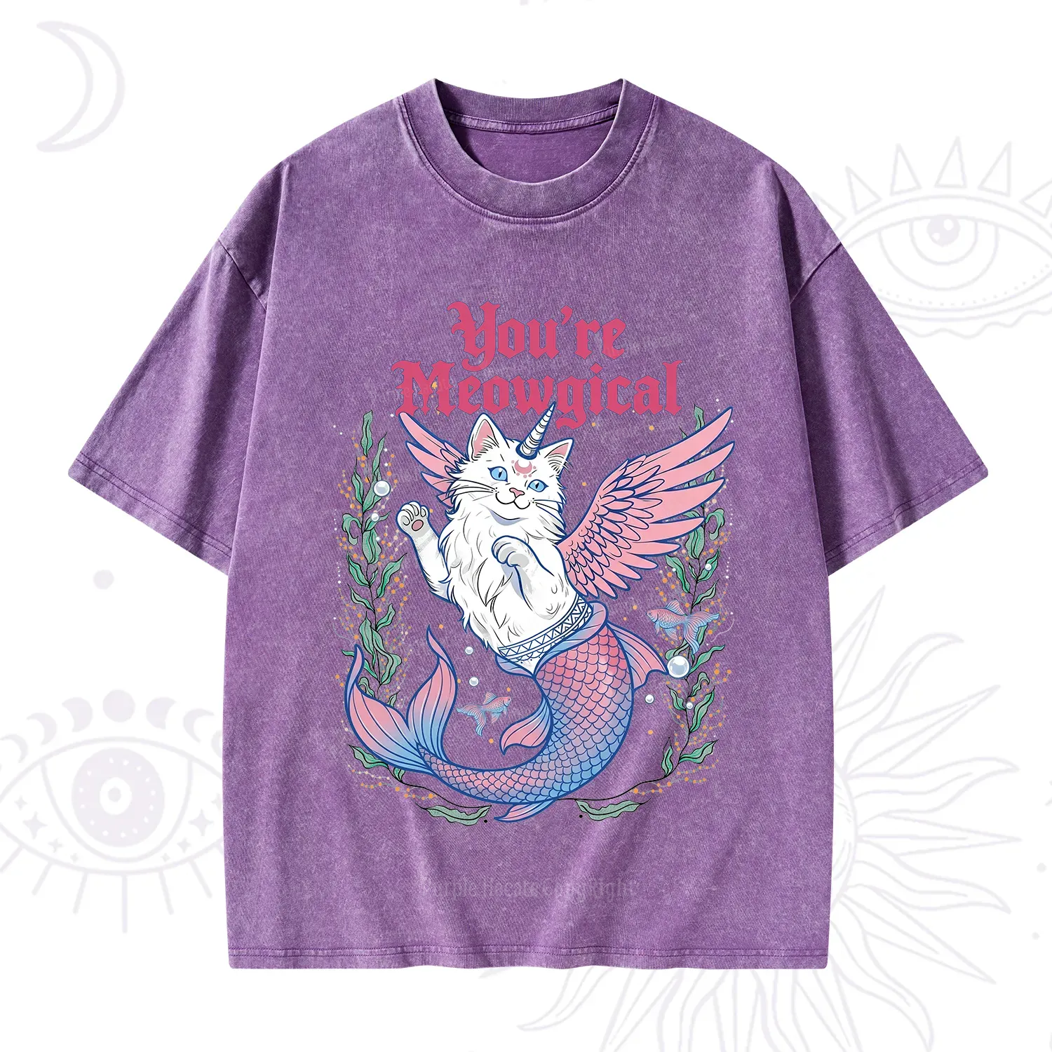 Purplehecate You're Meowgical Washed T-Shirt