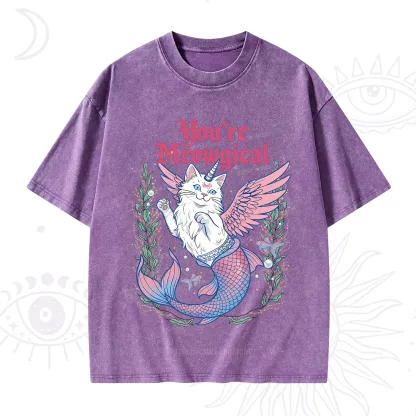 Purplehecate You're Meowgical Washed T-Shirt