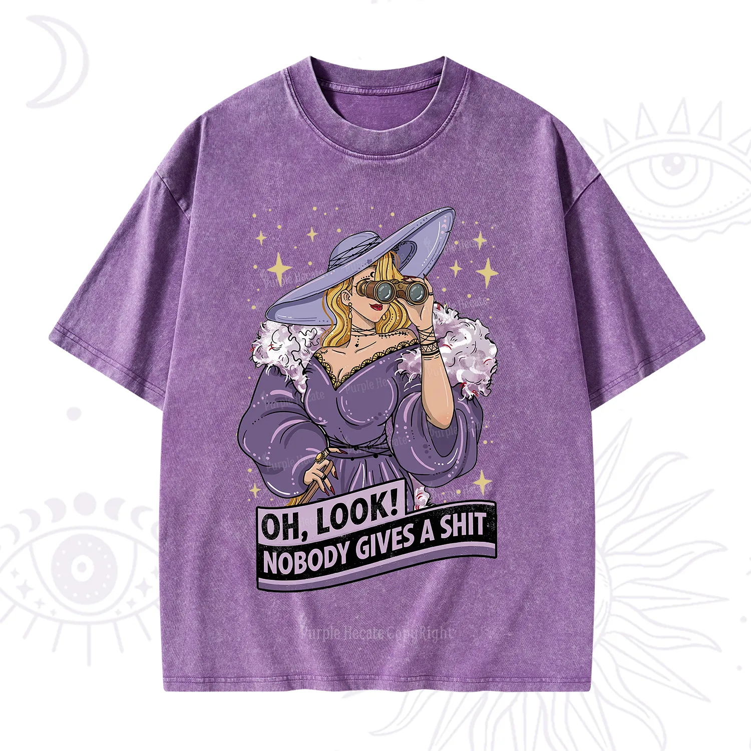 Purplehecate Oh Look Nobody Gives a Shit Washed T-Shirt