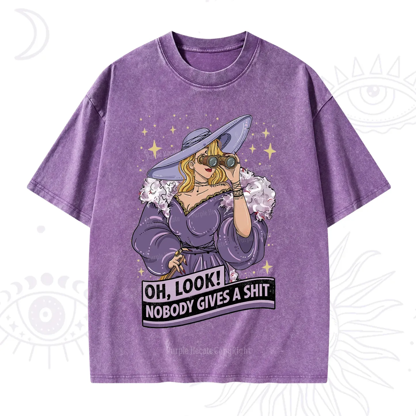 Purplehecate Oh Look Nobody Gives a Shit Washed T-Shirt