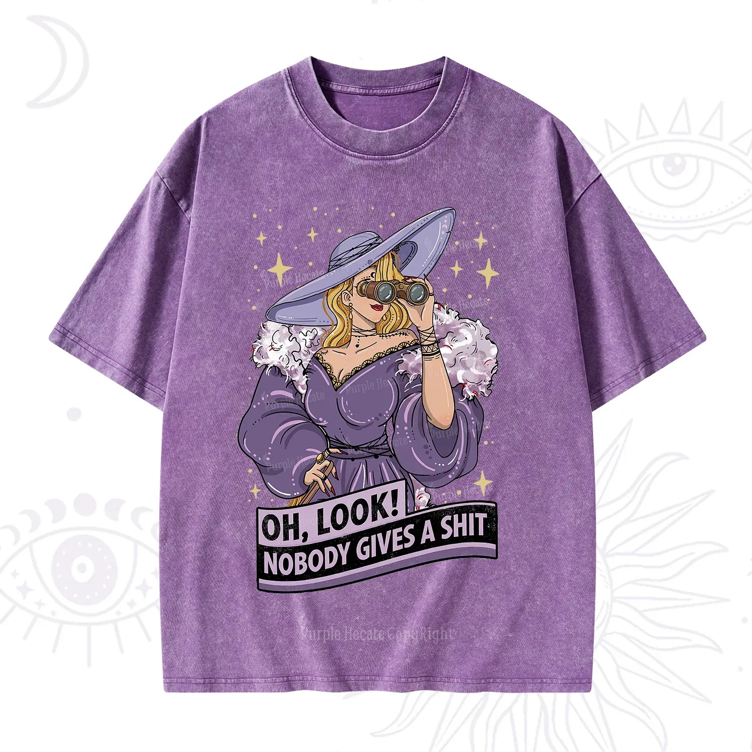 Purplehecate Oh Look Nobody Gives a Shit Washed T-Shirt