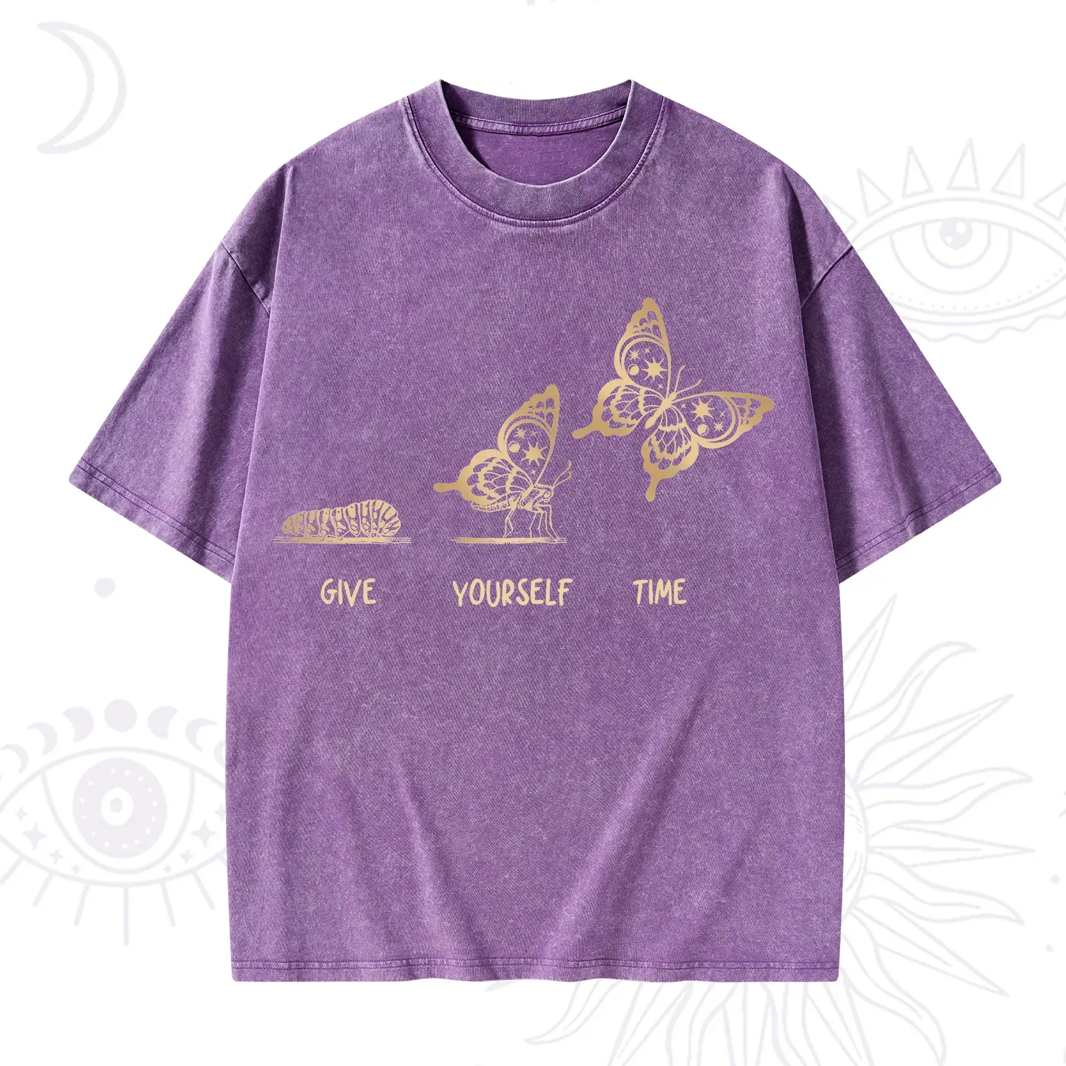 Purplehecate Give Yourself Time Butterfly Washed T-Shirt