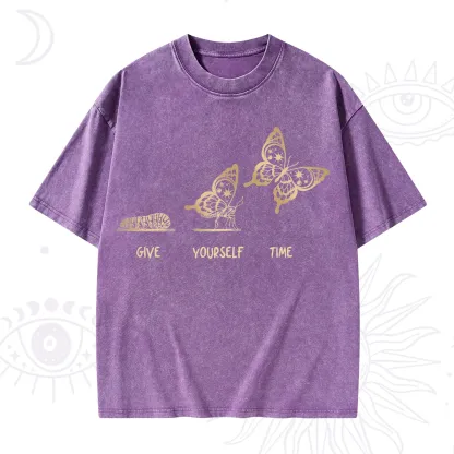 Purplehecate Give Yourself Time Butterfly Washed T-Shirt