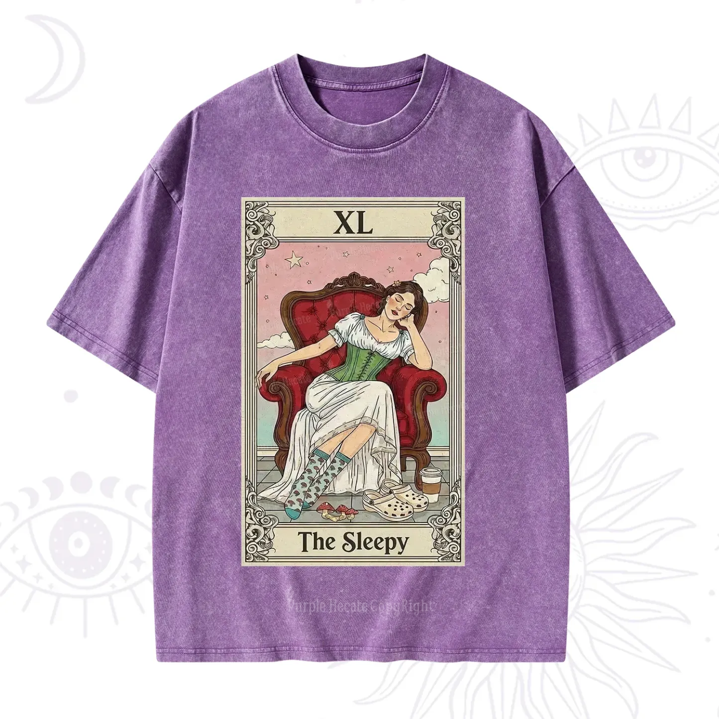 Purplehecate The Sleepy Tarot Washed T-Shirt