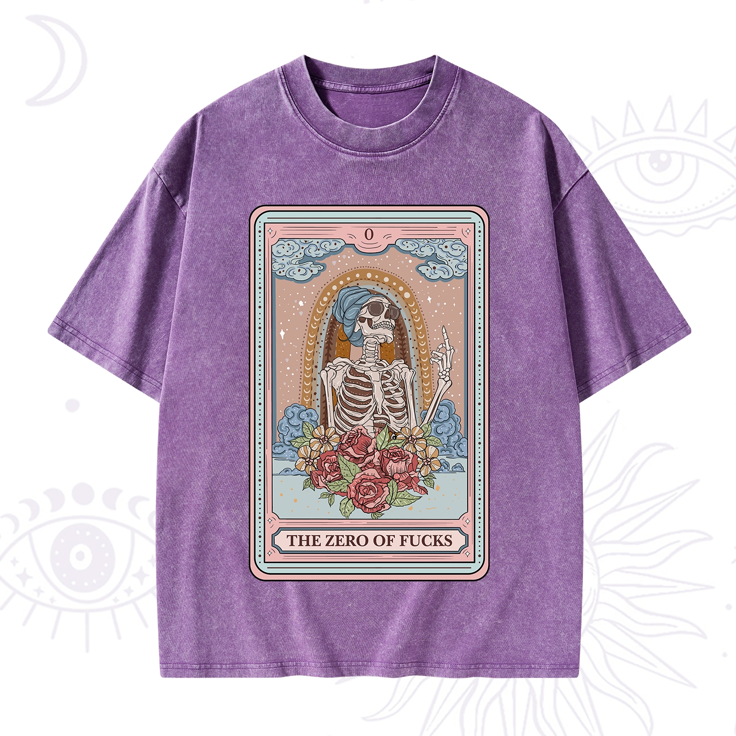 Purplehecate The Noble High Priestess Tarot Card Washed T-Shirt