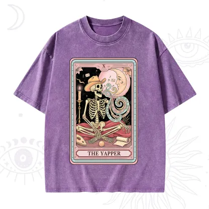 Purplehecate The Skeleton Yapper Tarot Washed T-Shirt