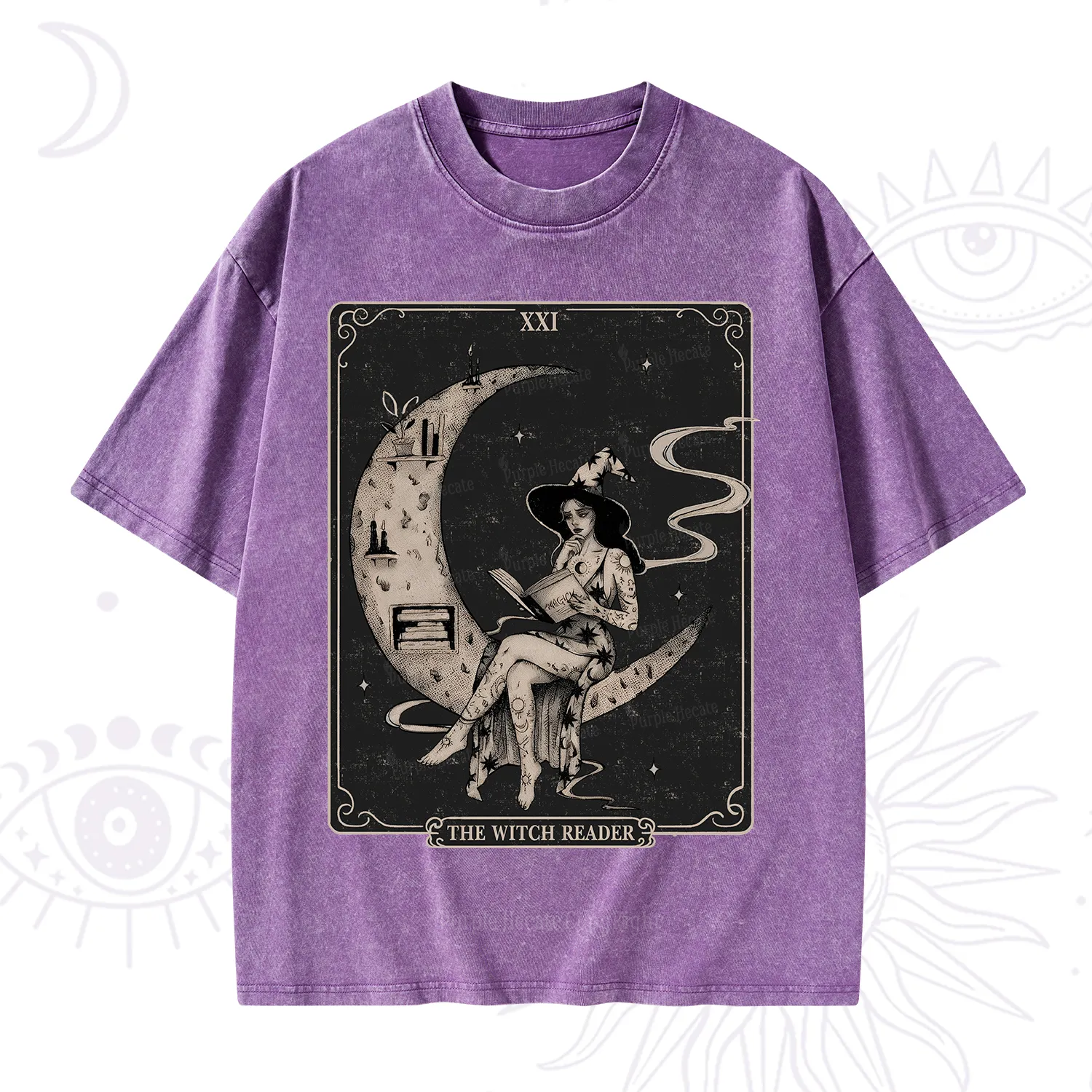 Purplehecate The Witch Reader Washed T-Shirt