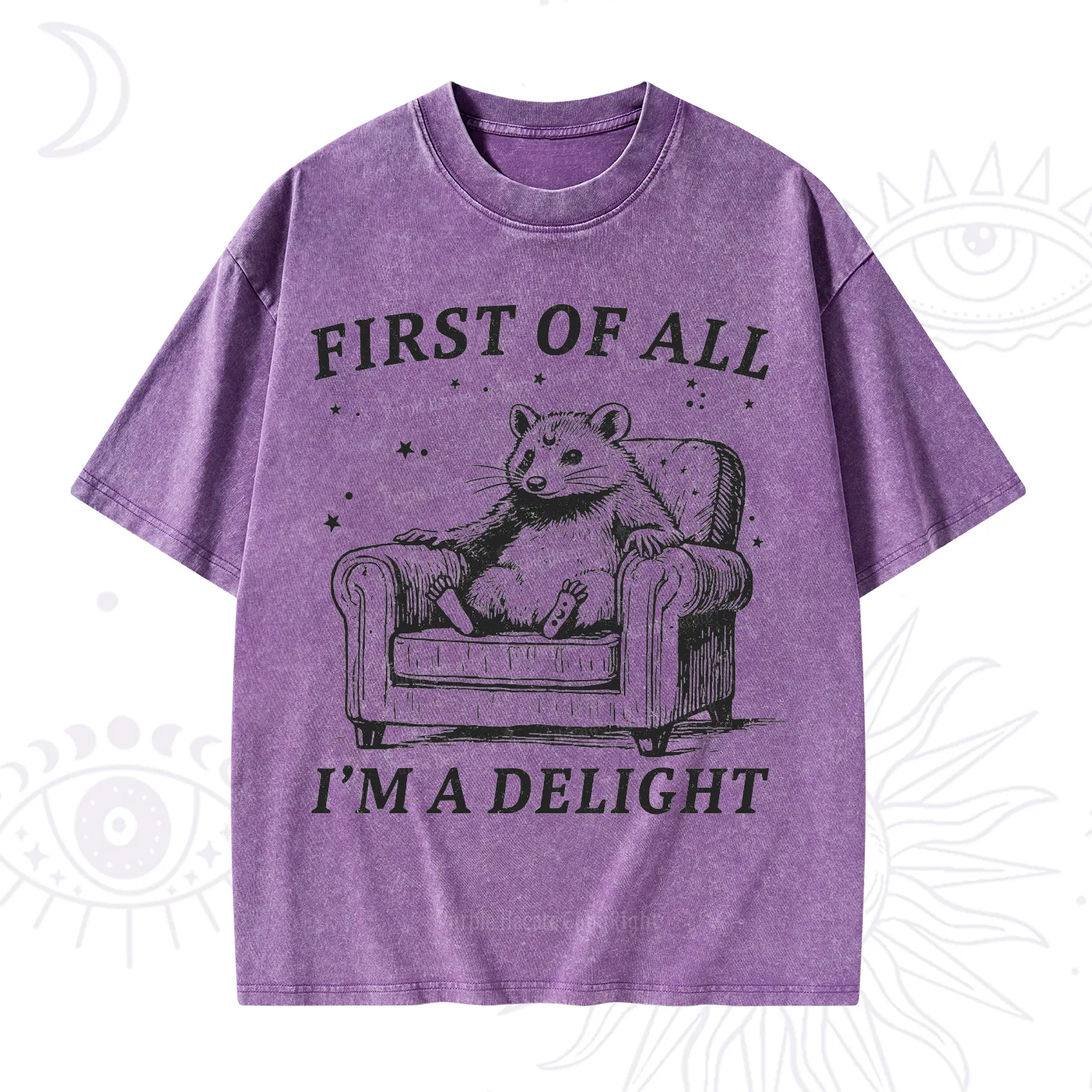 Purplehecate First Of All I'm A Delight Opossum Washed T-Shirt