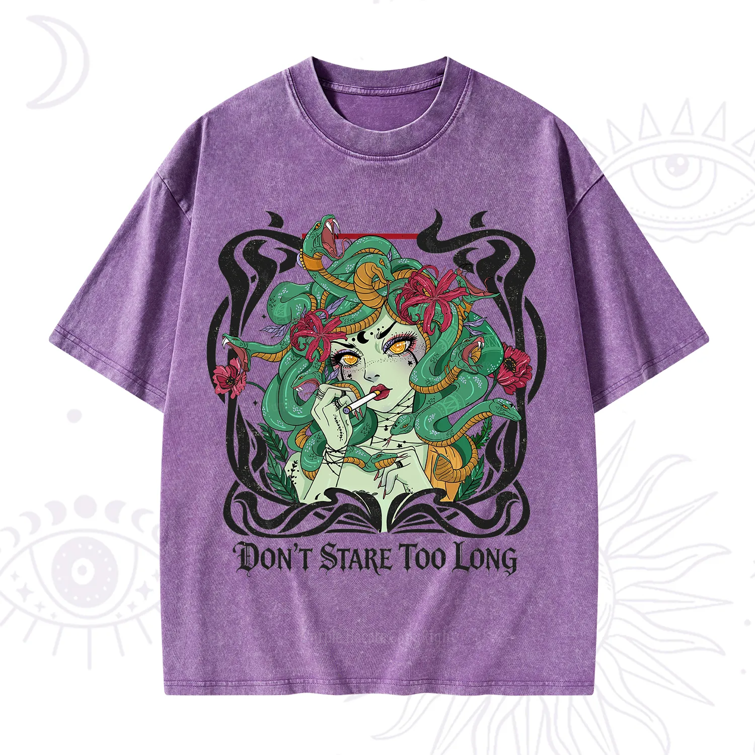 Purplehecate Don't Stare Too Long Washed T-Shirt