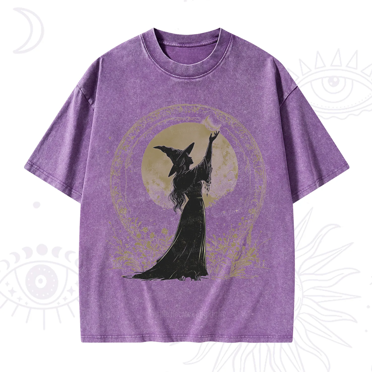 Purplehecate The Moon Witch Washed T-Shirt
