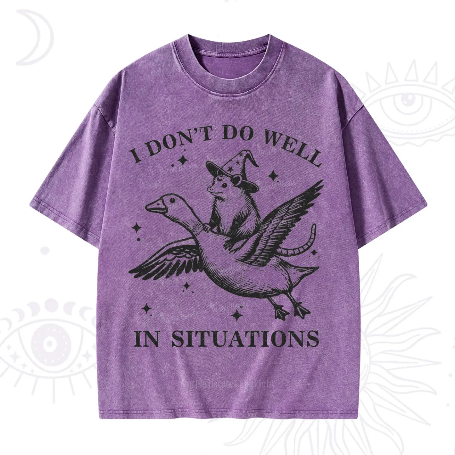 Purplehecate I Don't Do Well In Situations Washed T-Shirt