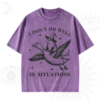 Purplehecate I Don't Do Well In Situations Washed T-Shirt