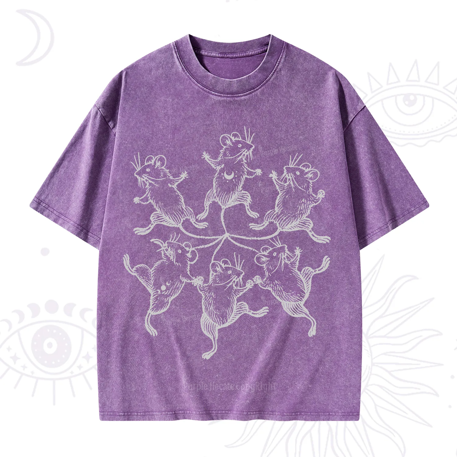 Purplehecate The Midnight Mouse Dance Washed T-Shirt
