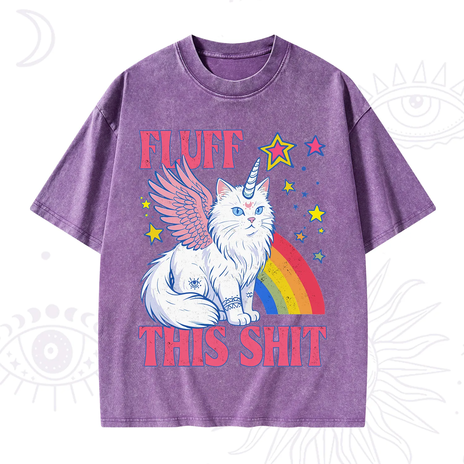 Purplehecate Fluff This Sh*t Cat Washed T-Shirt