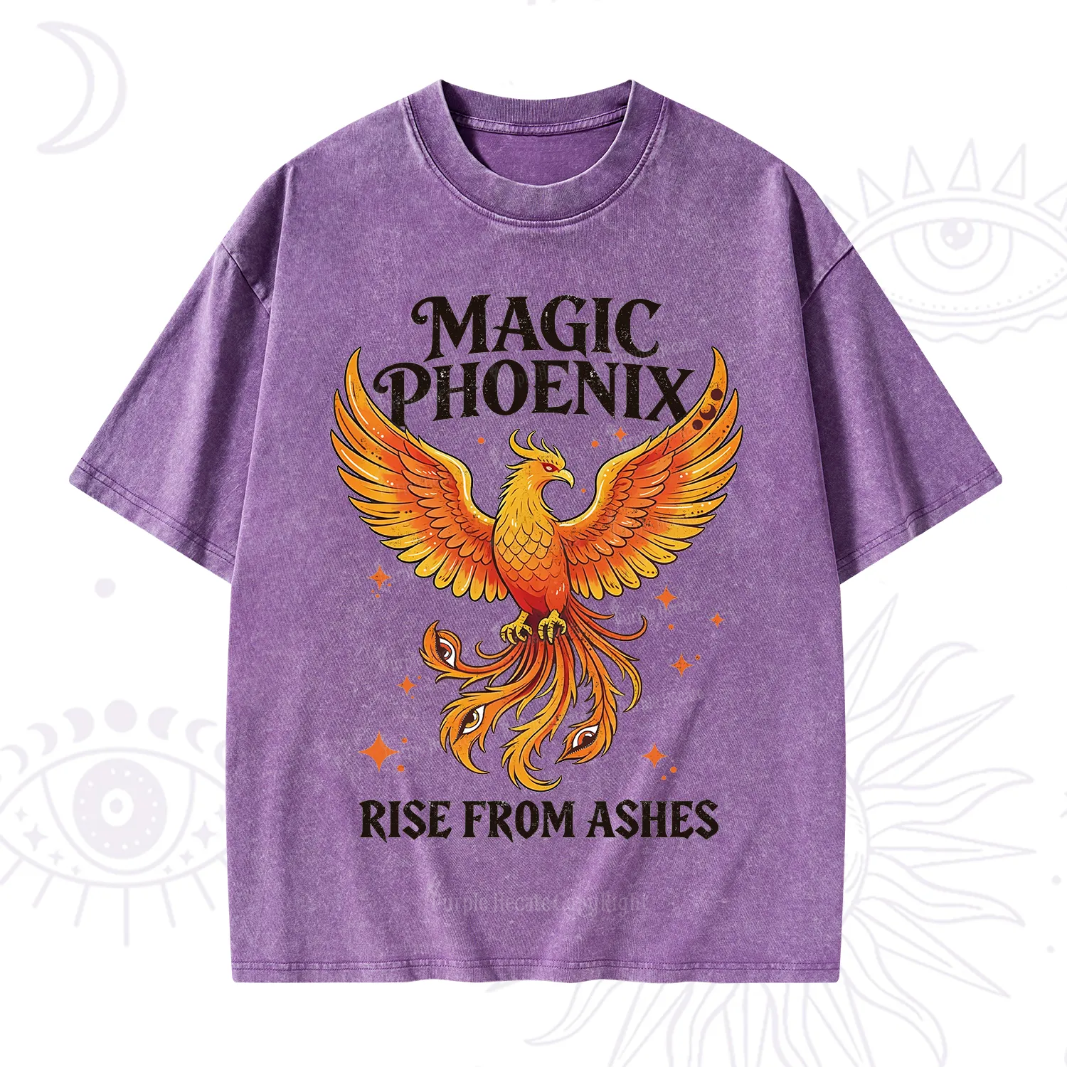 Purplehecate Magic Phoenix Rise From Ashes Washed T-Shirt