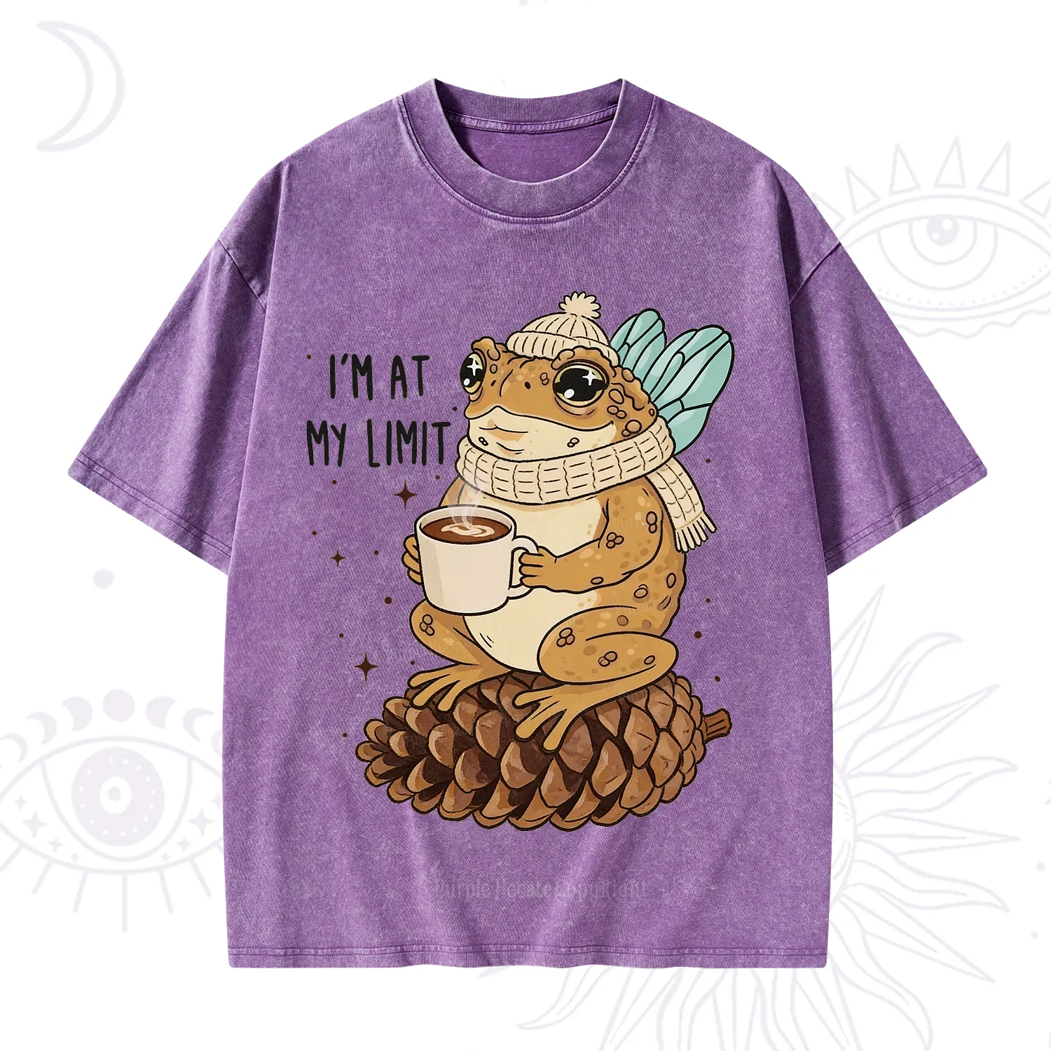 Purplehecate I'm At My Limit Funny Frog Washed T-Shirt