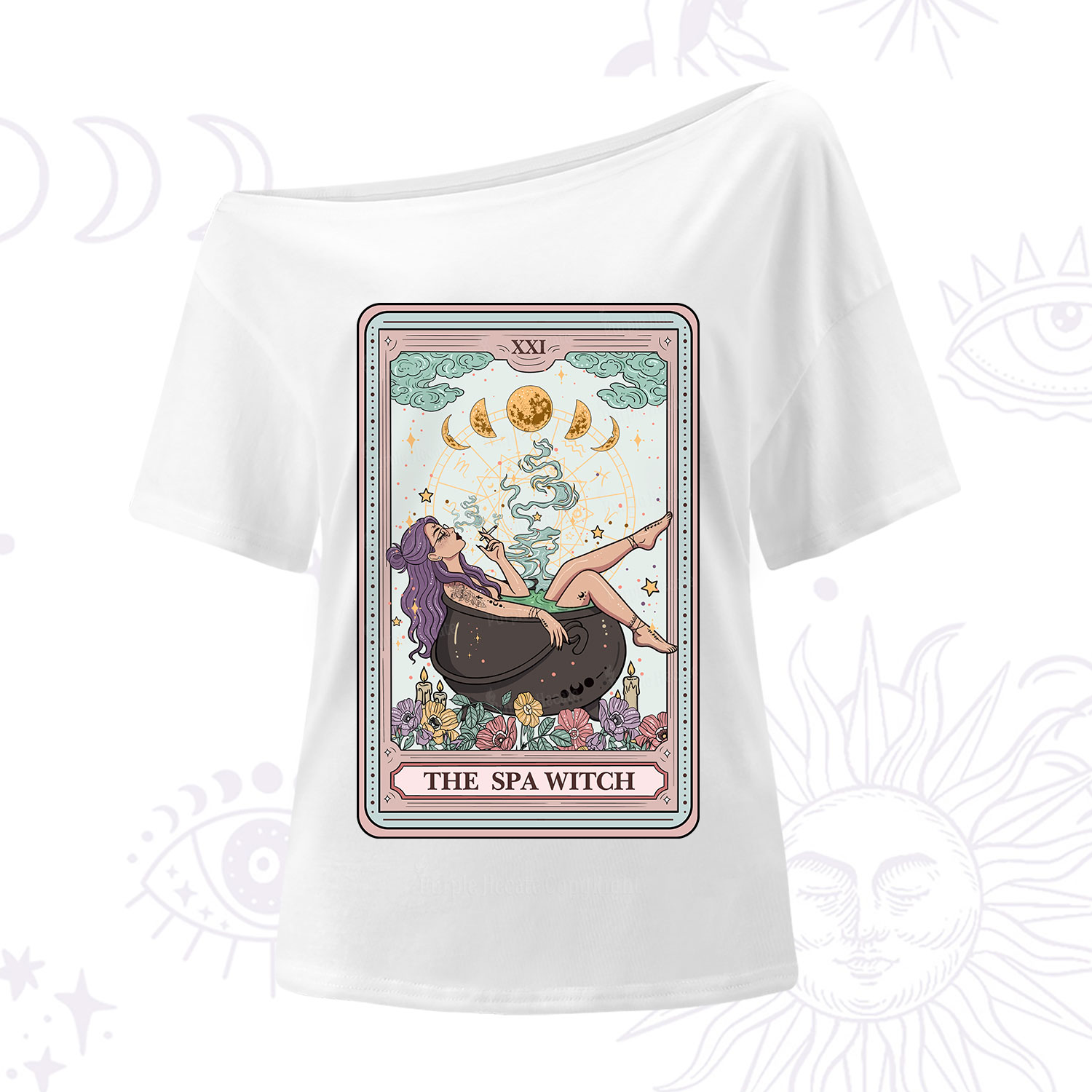 Purplehecate The Spa Witch Tarot Card One Shoulder T-Shirt