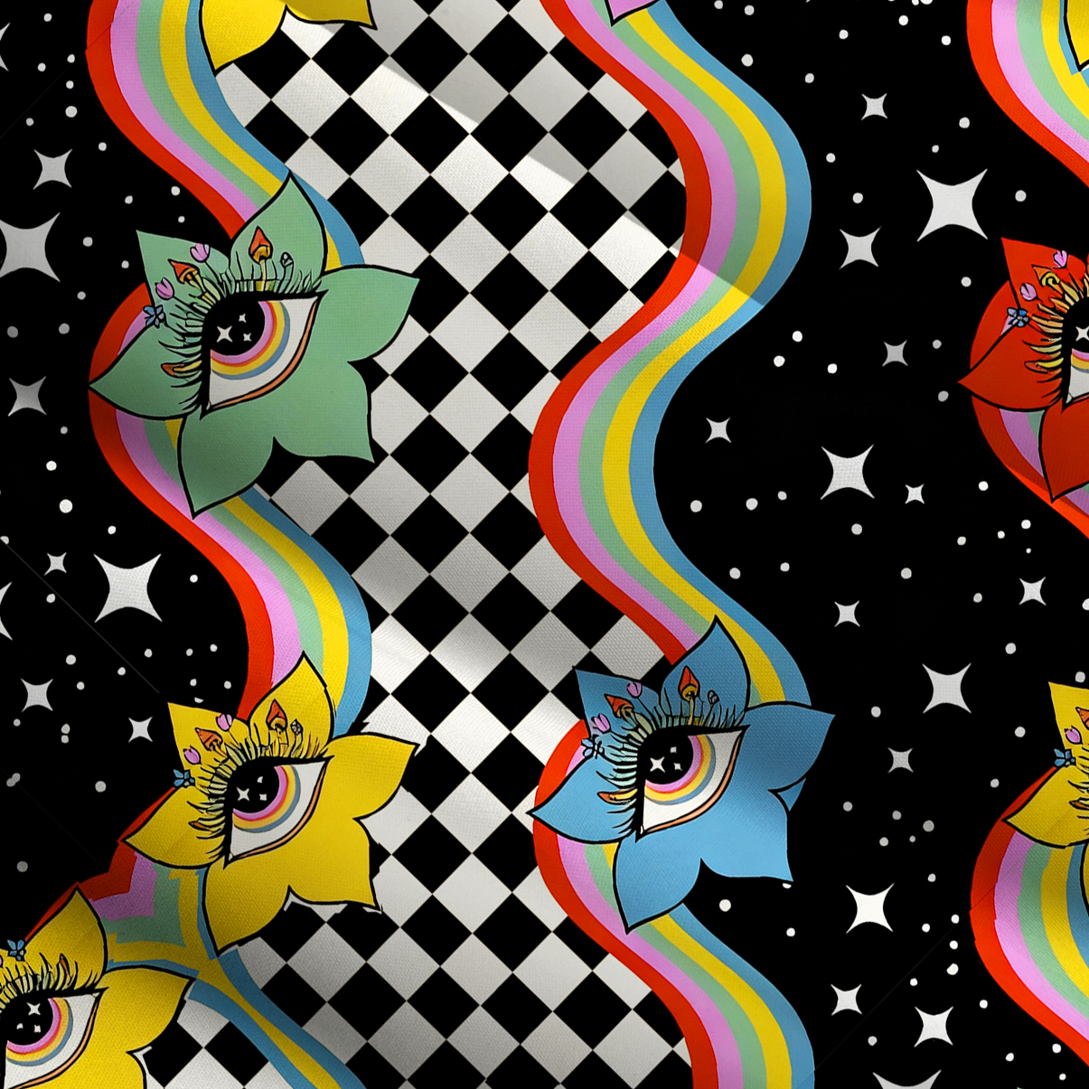 Purplehecate Enchanted Eye Blossom Wide Straps Maxi Dress